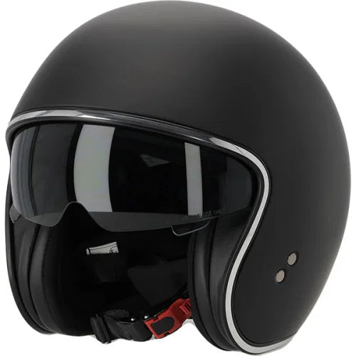 Stealth Open Face Helmet With Peak - Matt Black