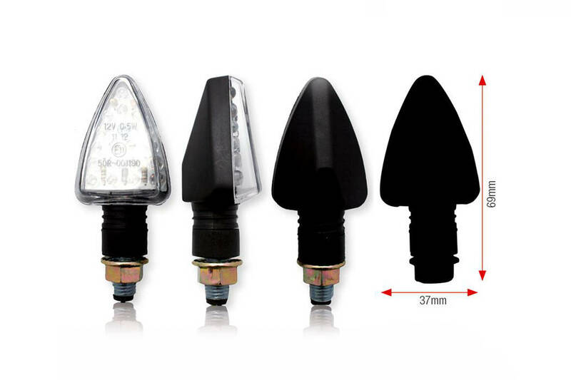 BIHR Tri LED Indicators Short Black Universal