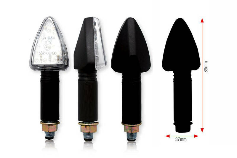 BIHR Tri LED Indicators Long Black Universal