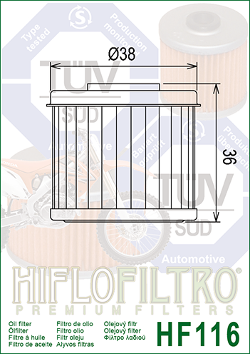 Hiflo HF116 Oil Filter