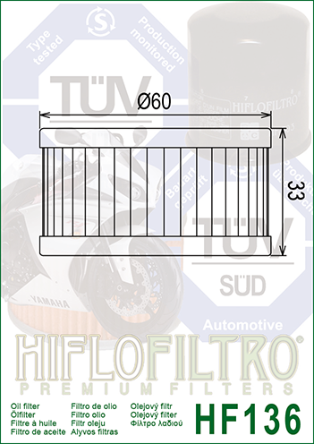 Hiflo HF136 Oil Filter