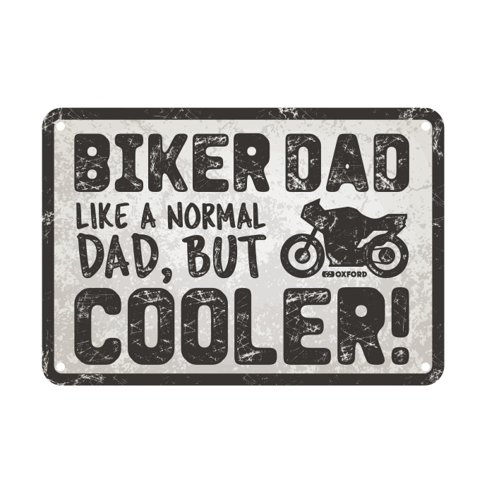 Oxford Garage Metal Sign: BIKER DAD
