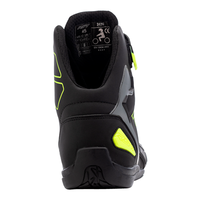 RST SABRE MOTO SHOE MENS CE BOOT (BLACK/GREY/FLUOYEL)