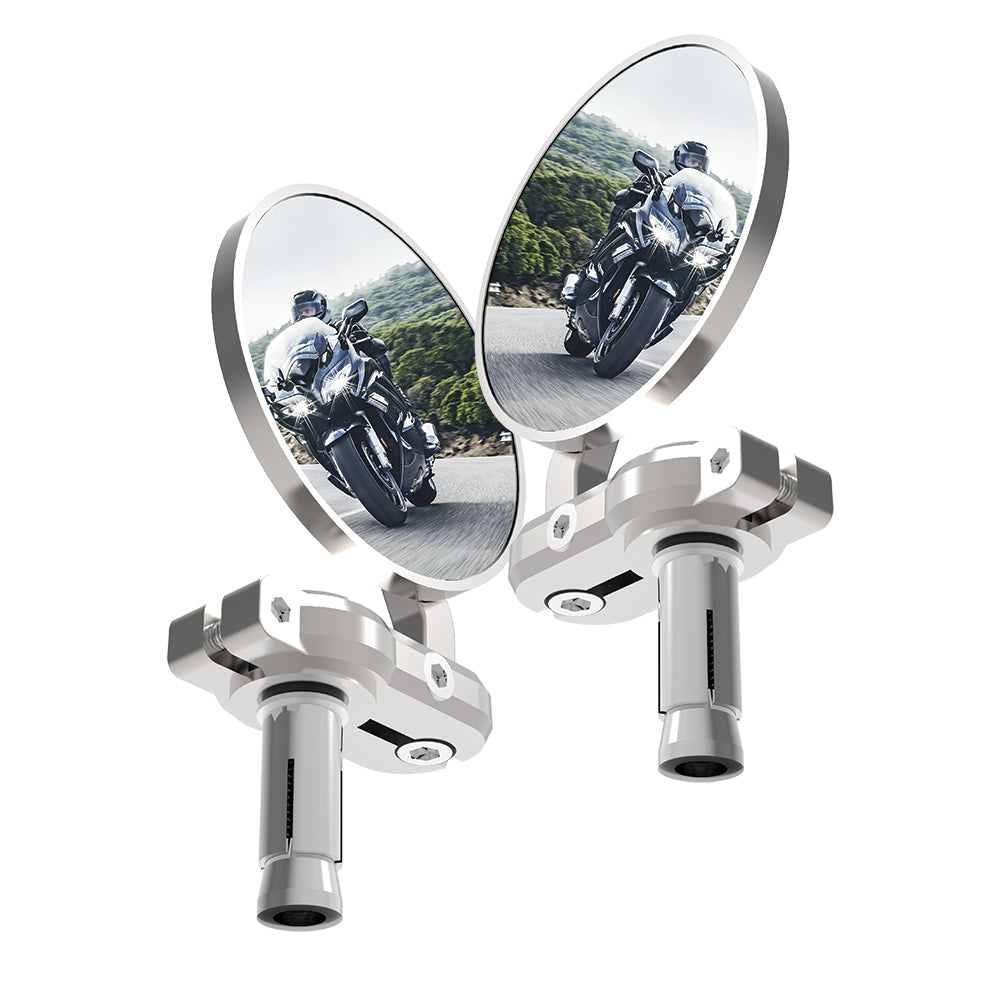 Oxford Bar End Mirrors (Silver)
