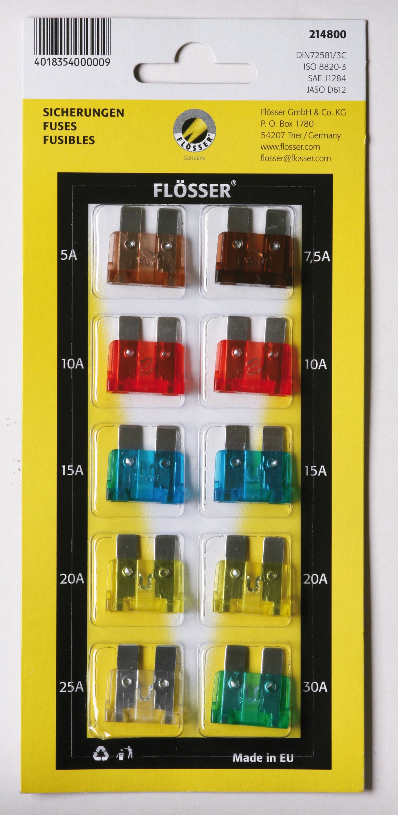 Plug-In Fuses Blistercard