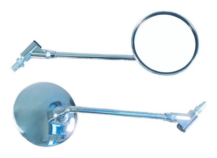 Bike It Universal Chrome Round Mirror With 8MM/10MM Thread (1pc)