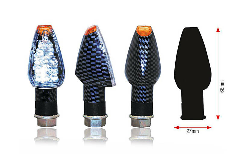 BIHR Design LED Indicators Short Carbon Universal