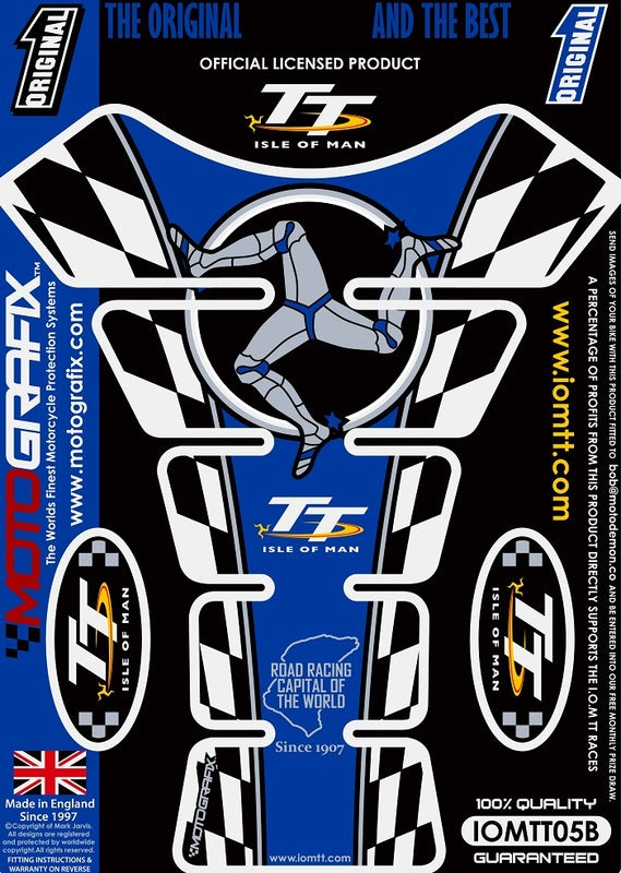 MOTOGRAFIX Tank Pad 1pcs Black Isle of Man