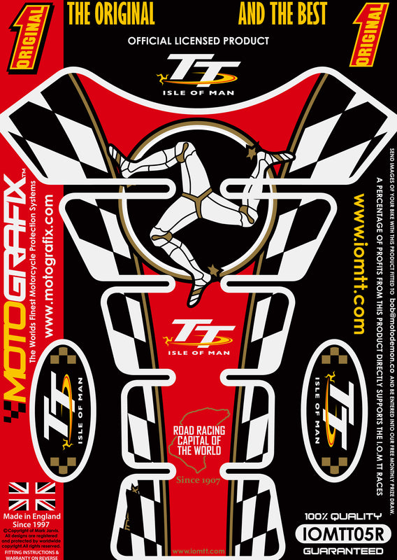 MOTOGRAFIX Tank Pad 1pcs Black Isle of Man