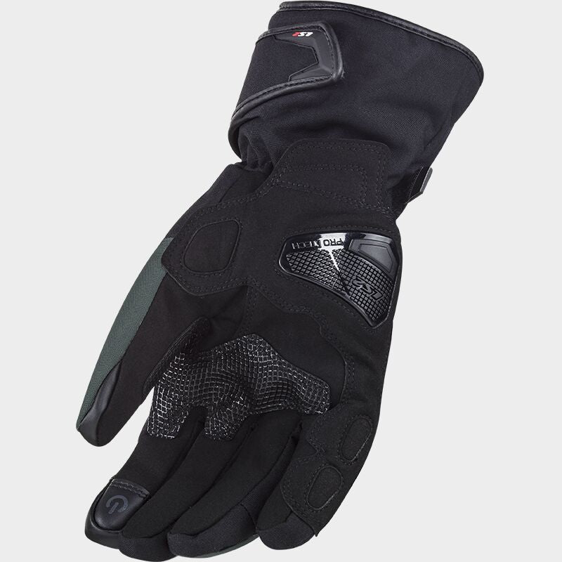 LS2 SNOW MENS GLOVES BLACK AND GREEN