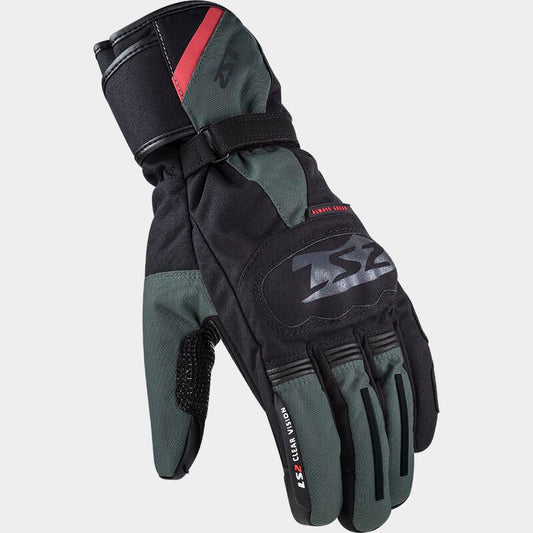 LS2 SNOW MENS GLOVES BLACK AND GREEN