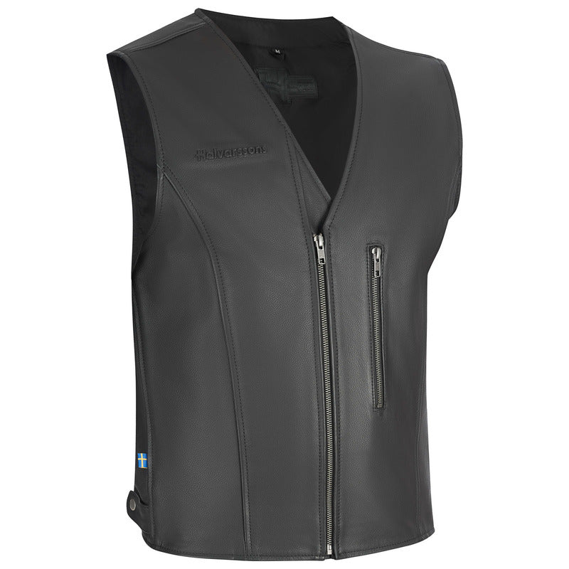 Halvarssons Leather vest Vassbo Black