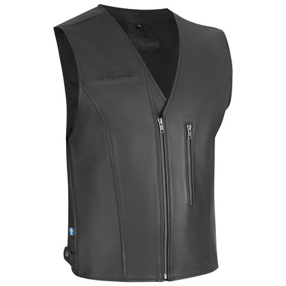 Halvarssons Leather vest Vassbo Black