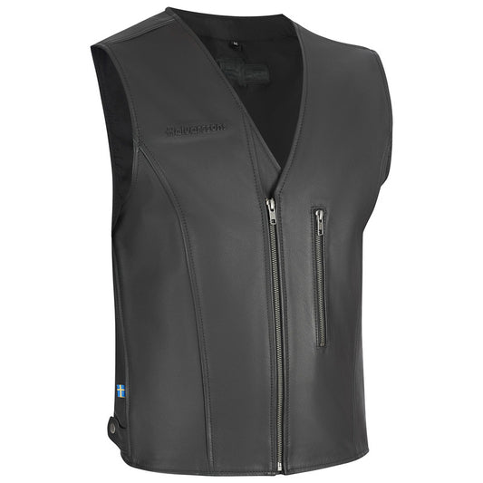 Halvarssons Leather vest Vassbo Black