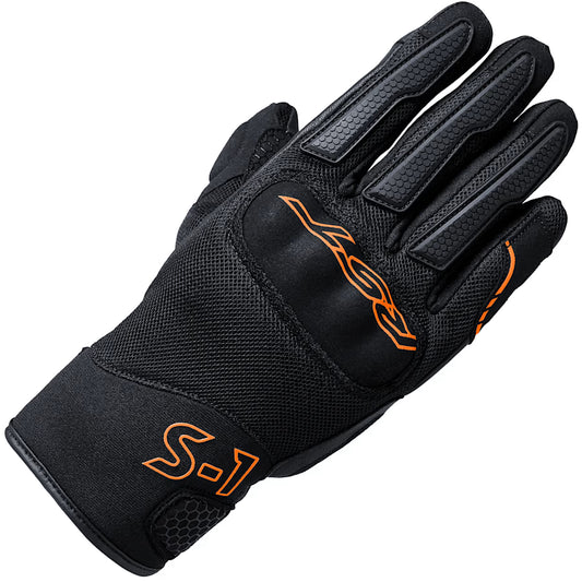 RST S1 Mesh CE Mens Glove (Black and Neon Orange)