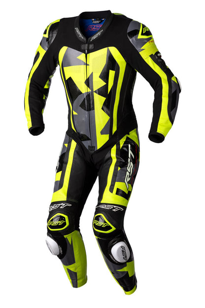 RST Pro Series Airbag CE Leather Suit - Grey/Lime Camo