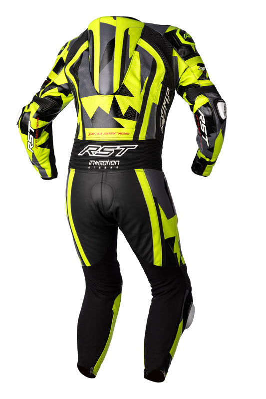 RST Pro Series Airbag CE Leather Suit - Grey/Lime Camo