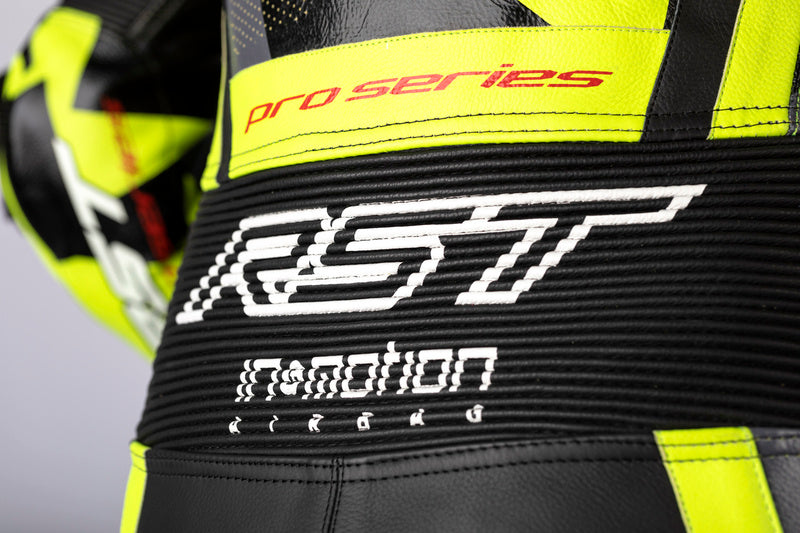 RST Pro Series Airbag CE Leather Suit - Grey/Lime Camo