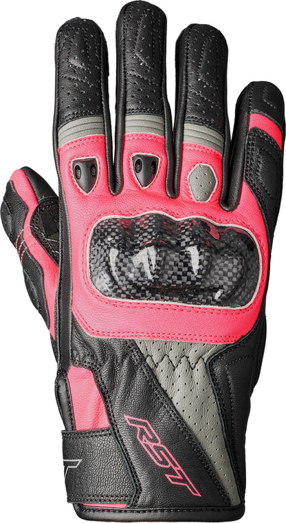 RST Ladies Stunt III CE Women Gloves Leather/Textile - Pink