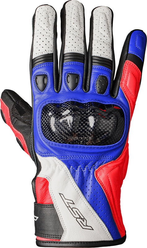 RST Stunt 3 CE Gloves - Red/White/Blue