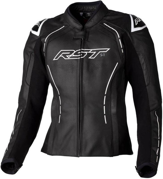 RST Ladies S1 CE Leather Jacket - Black/White