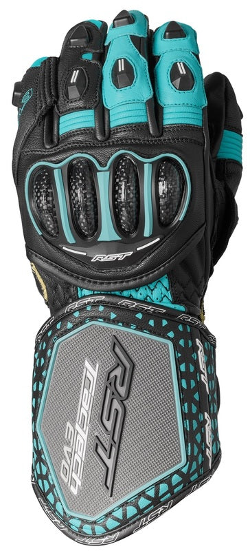 RST TracTech Evo 4 Ladies Gloves - Black/Aqua/Gray