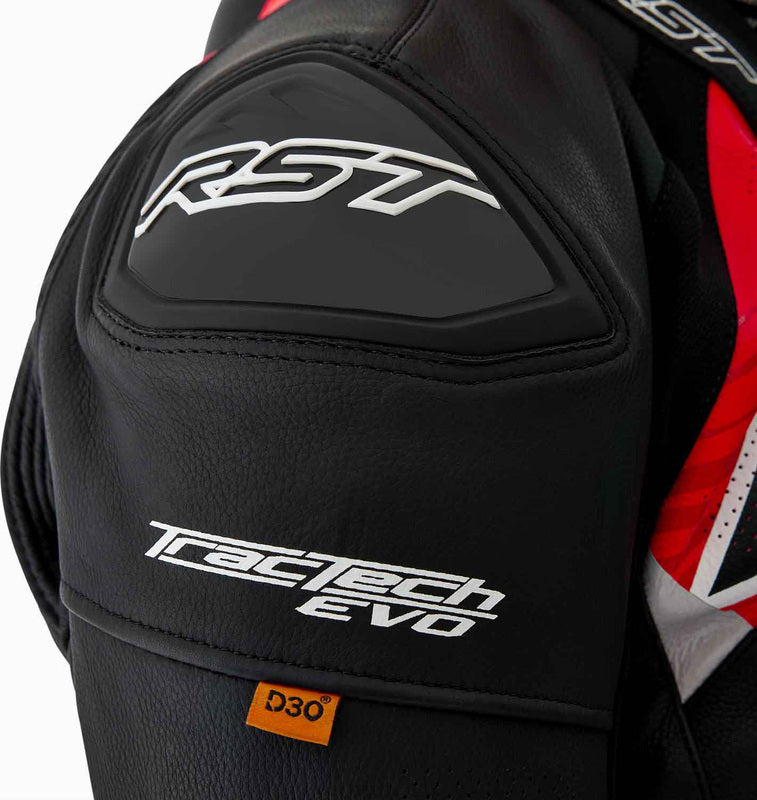 RST Tractech Evo D3O Leather Jacket - Black/Red