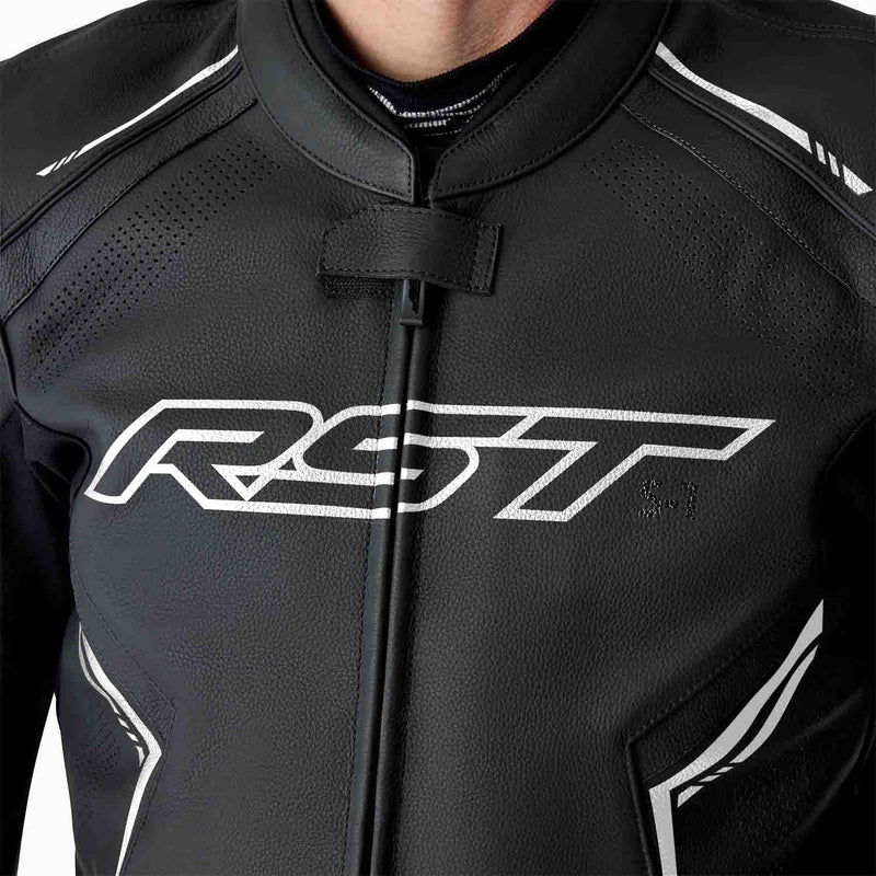 RST S1 D3O Leather Jacket - Black/White