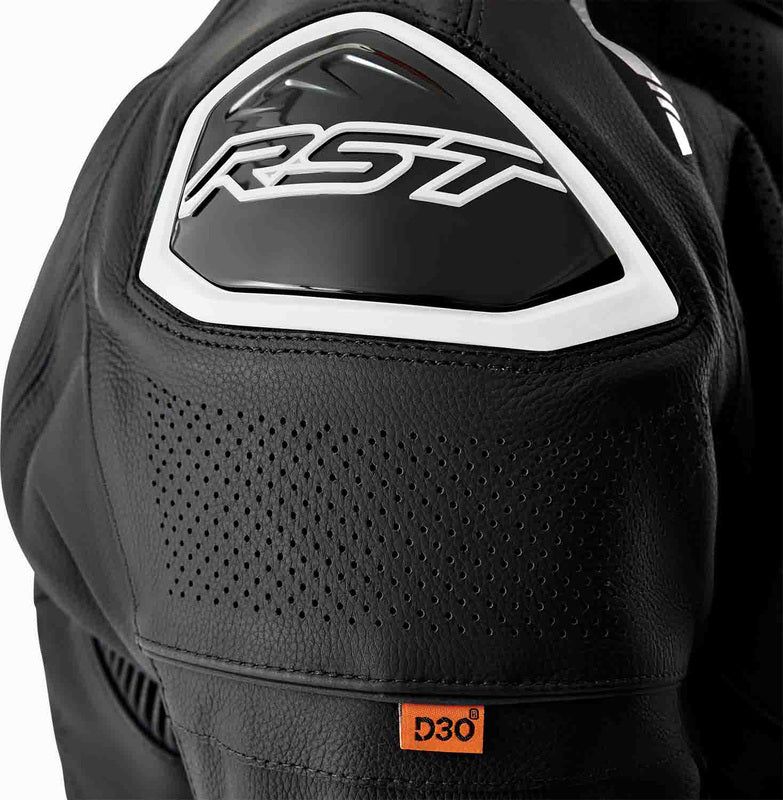 RST S1 D3O Leather Jacket - Black/White