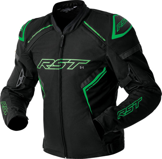 RST S1 D3O Textile Jacket - Black/Green
