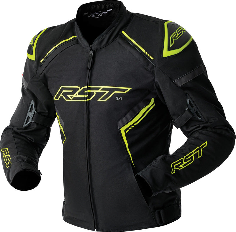 RST S1 D3O Textile Jacket - Black/Flo Yellow
