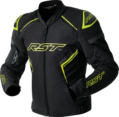 RST S1 D3O Textile Jacket - Black/Flo Yellow