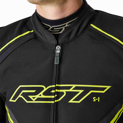 RST S1 D3O Textile Jacket - Black/Flo Yellow