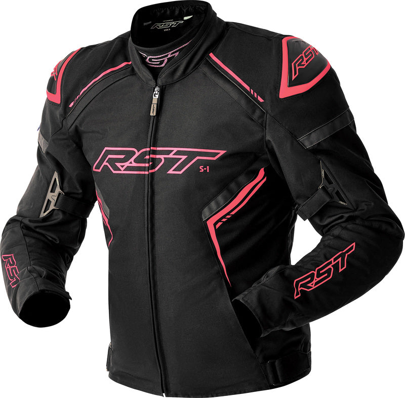 RST S1 D3O Textile Ladies Jacket - Pink and Black