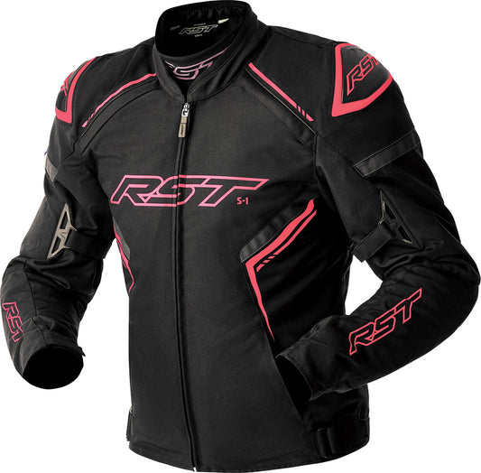 RST S1 D3O Textile Ladies Jacket - Pink and Black