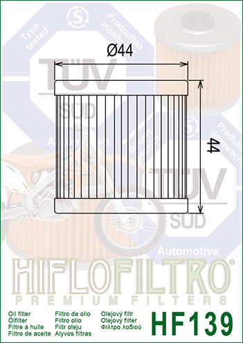 Hiflo HF139 Oil Filter