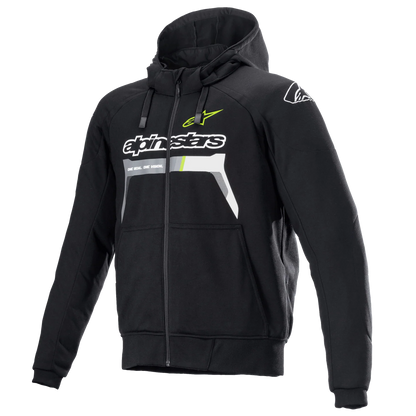 Alpinestars Chrome Ignition Hoodie Black and Fluo Yellow