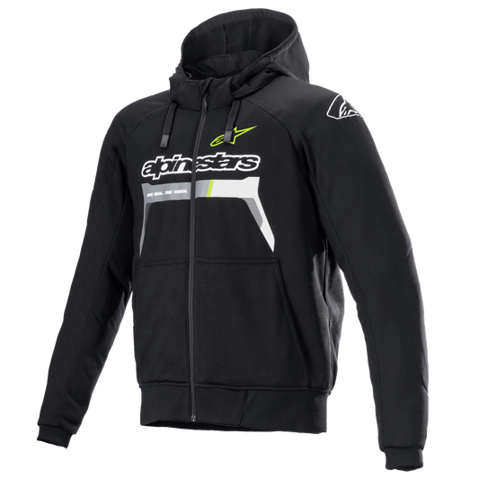 Alpinestars Chrome Ignition Hoodie Black and Fluo Yellow