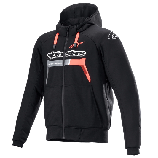 Alpinestars Chrome Ignition Hoodie Black and Fluo Orange