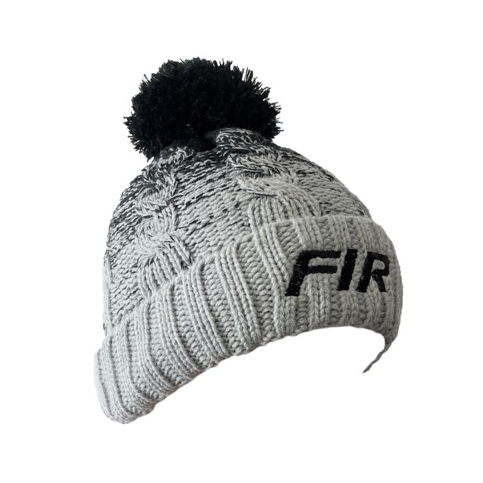 BLACK FIR LOGO - BLACK/LIGHT GREY BOBBLE HAT - ONE SIZE