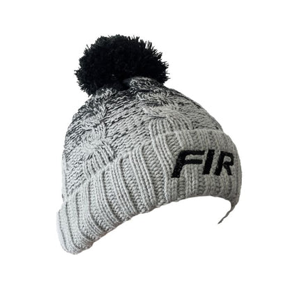 BLACK FIR LOGO - BLACK/LIGHT GREY BOBBLE HAT - ONE SIZE