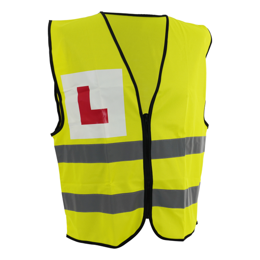 Bike It Fluoro Yellow Reflective Gilet With Learner Permit