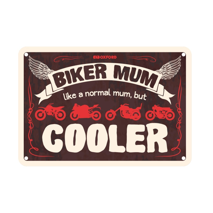 Oxford Garage Metal Sign: BIKER MUM