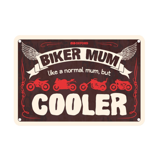 Oxford Garage Metal Sign: BIKER MUM