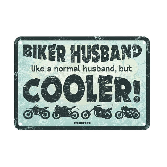 Oxford Garage Metal Sign: BIKER HUSBAND