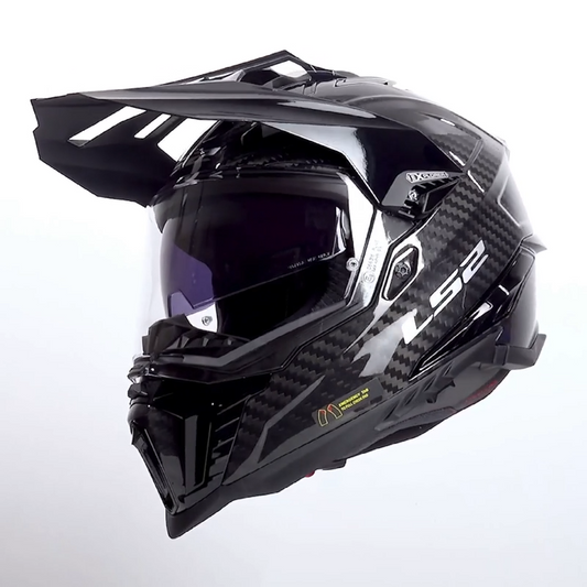 LS2 MX701 EXPLORER GLOSS CARBON (BLACK)