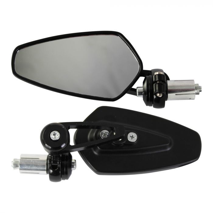 Bike It Universal Titan Bar End Mirrors Black Pair