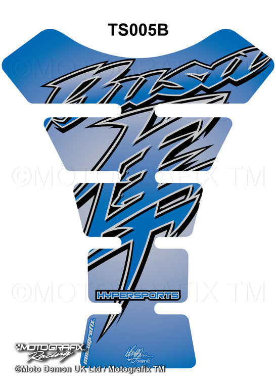 Suzuki GSX1300R Hayabusa Blue Motorcycle Tank Pad Protector Motografix 3D Gel